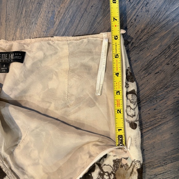 Lafayette 148 New York Floral A-Line Skirt - Black, Cream, and Pink | Sz 4P - Picture 9 of 9